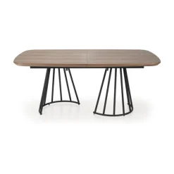 EVERTON Spisebord med udtræk, Valnød / Sort