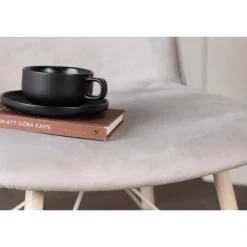 Everyday Spisebordsstol - Grå velour med Hvidpudset ben
