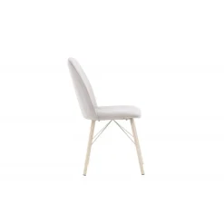 Everyday Spisebordsstol - Grå velour med Hvidpudset ben