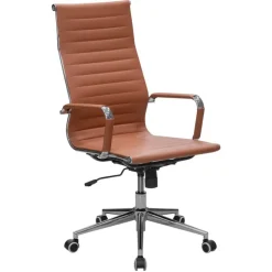 Executive Kontorstol med høj ryg – Cognac