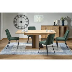 FABIANO Spisebord med udtræk, artisan eg / Sort