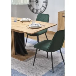 FABIANO Spisebord med udtræk, artisan eg / Sort