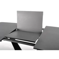 FANGOR Spisebord med udtræk, - top - MørkeGrå, ben - Sort