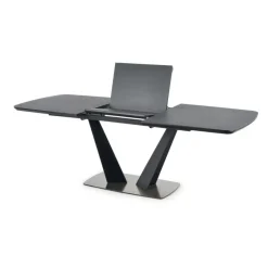 FANGOR Spisebord med udtræk, - top - MørkeGrå, ben - Sort