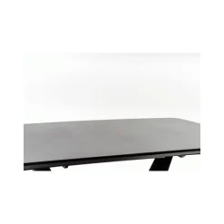 FANGOR Spisebord med udtræk, - top - MørkeGrå, ben - Sort