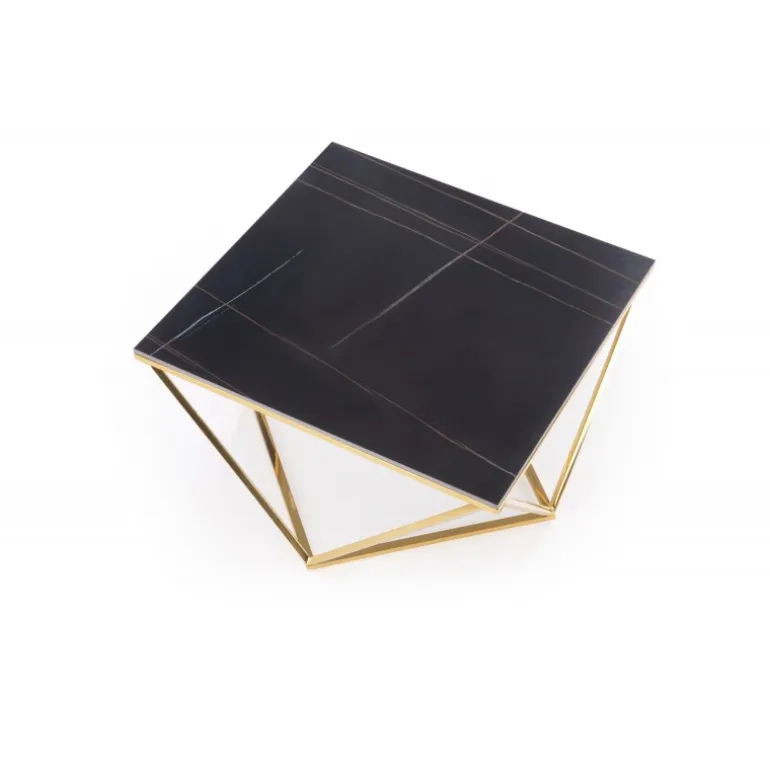 FELICIA sofabord, Sort marmor / guld