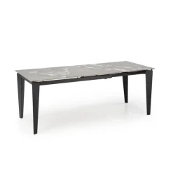 FELIX Spisebordmedudtræk, Grå marmor / Sort