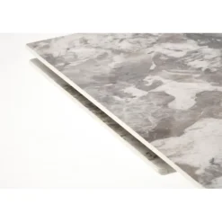 FERNANDO Spisebord med udtræk 160 kan udvides til 240 cm - Hvid marmor / Sort