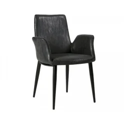 Flavio spisebordsstol - Sort tekstillæder