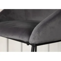 Fløjl Barstol - Sort og Mørkegrå