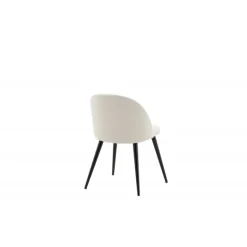 Fløjl Spisestol - Sort og Hvid