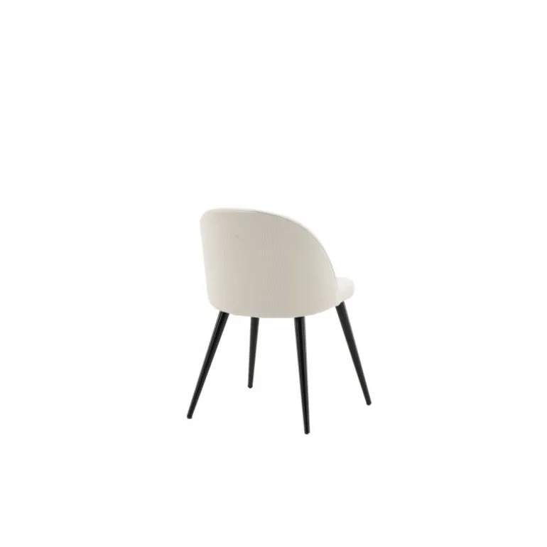 Fløjl Spisestol - Sort og Hvid