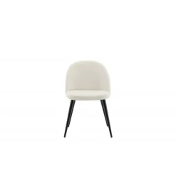 Fløjl Spisestol - Sort og Hvid