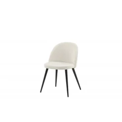 Fløjl Spisestol - Sort og Hvid