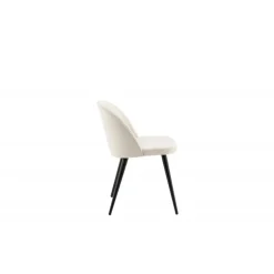 Fløjls Spisestol - Beige og Sort