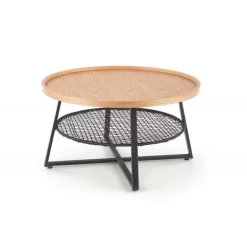 FLORENCE sofabord Natur eg / Sort