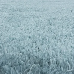 Fluffy Rund Shaggy tæppe Ensfarvet - Blå