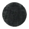 Fluffy Rund Shaggy tæppe Ensfarvet - Grå