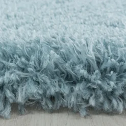 Fluffy Shaggy tæppe Ensfarvet - Blå