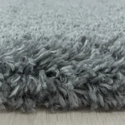 Fluffy Shaggy tæppe Ensfarvet - Lysegrå