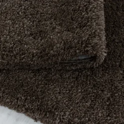 Fluffy Shaggy tæppe Ensfarvet - Brun