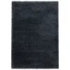 Fluffy Shaggy tæppe Ensfarvet - Antracit