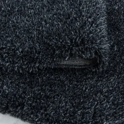 Fluffy Shaggy tæppe Ensfarvet - Antracit