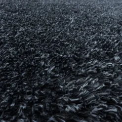 Fluffy Shaggy tæppe Ensfarvet - Antracit