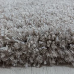 Fluffy Shaggy Tæppeløber Ensfarvet - Beige