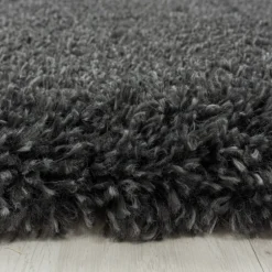 Fluffy Shaggy Tæppeløber Ensfarvet - Grå