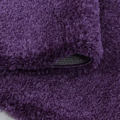 Fluffy Shaggy Tæppeløber Ensfarvet - Lilla
