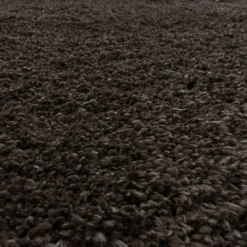 Fluffy Shaggy Tæppeløber Ensfarvet - Brun