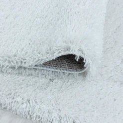 Fluffy Shaggy Tæppeløber Ensfarvet - Hvid