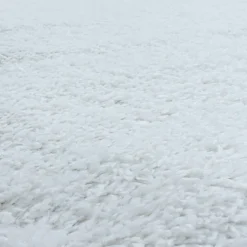 Fluffy Shaggy Tæppeløber Ensfarvet - Hvid