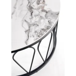 FORMOSA sæt med 2 sofaborde, Hvid marmor