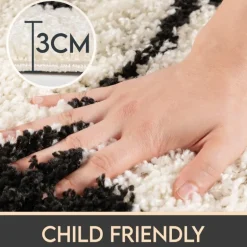 Fun Rund Børnetæppe Fodbold - Sort