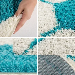 Fun Rund Børnetæppe Fodbold - Turkis