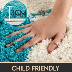 Fun Rund Børnetæppe Fodbold - Turkis