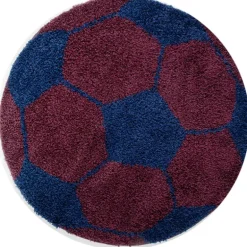 Fun Rund Børnetæppe Fodbold - Blå