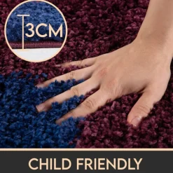 Fun Rund Børnetæppe Fodbold - Blå