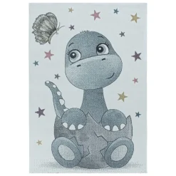 Funny Børne Tæppeløber Dinosaur - Blå