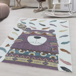 Funny Børnetæppe Bjørn - Violet