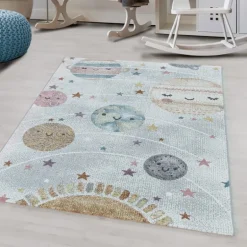 Funny Børnetæppe Rumskib - Hvid