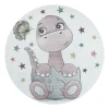 Funny Rund Børnetæppe Dinosaur - Pink