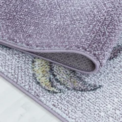 Funny Rund Børnetæppe Enhjørning - Violet