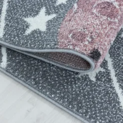 Funny Rund Børnetæppe Rumskib - Grå