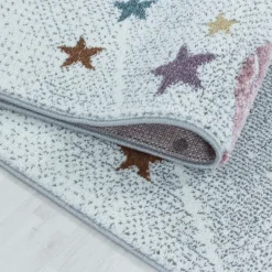 Funny Rund Børnetæppe Rumskib - Hvid