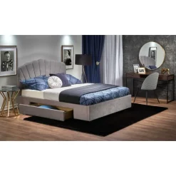 GABRIELLA 160x200cm seng med skuffe - LyseGrå