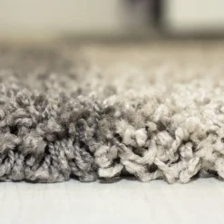 Gala Rund Shaggy tæppe Ternet - Brun