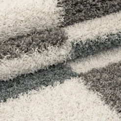 Gala Rund Shaggy tæppe Ternet - Turkis